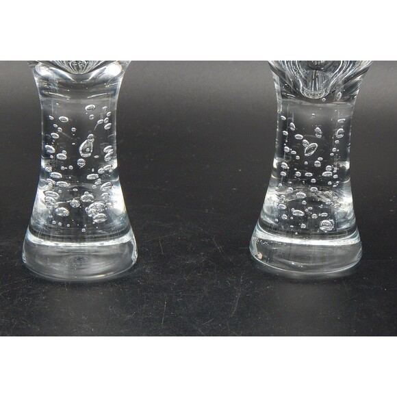 Pier 1 One Bubble Stem Wine Glasses Clear Glassware Set of 4 Hand Blown - Picture 8 of 11